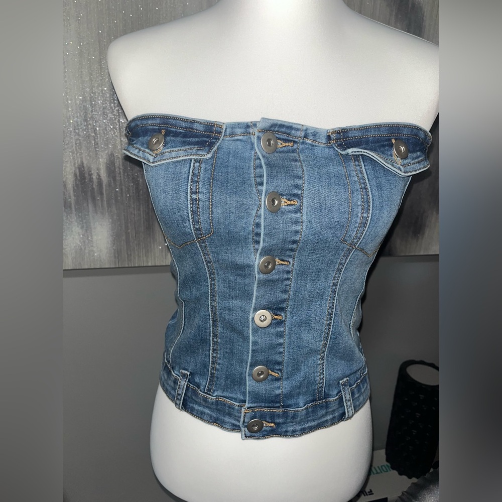 Denim tube top size medium